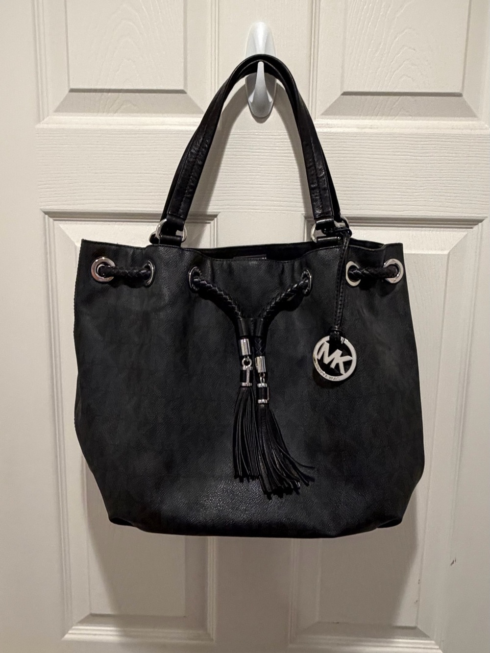 Michael Kors Black Tassel Logo Tote